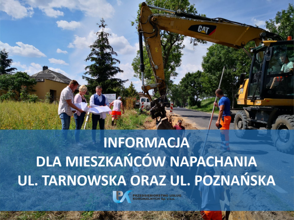 Informacja dla mieszkańców Napachania ul. Poznańska, Tarnowska